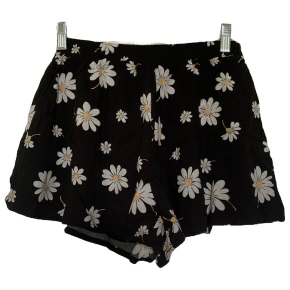 FOREVER 21 Black Daisy Floral Print High Rise Culotte Shorts NEW NWT Sz XS - Picture 6 of 8